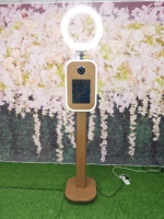Photobooth Selfie iPad DSLR Gaya Vintage KingSun Retro Berbahan Aluminium dengan Motif Kayu, Pemasangan Cepat