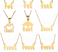 Collier personnalisé de famille avec pièces découpées, bijoux pour la fête des pères, fils, filles et garçons, cadeau personnalisé