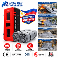 Couverture anti-feu en silicone et fibre de verre pour voiture, haute température, EN13501-1 NFPA701, boîte PP, vente directe usine pour flottes de voitures de location aux Philippines