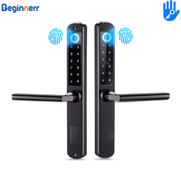 Serrure de porte intelligente en aluminium mince, étanche, double face, avec empreinte digitale, Ttlock, double crochet, multipoints, pour porte grillagée