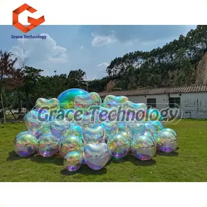 Popular Inflatable Iridescent Mirror Ball Dazzling Inflatable Mirror Ball Decorative Inflatable Mirror Balloon For Sale