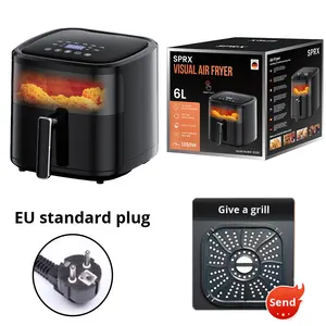 2025 nouvelle grande capacité moderne maison électrique friteuse à Air four carré transfrontalier européen Standard visuel en plastique friteuse 1 an - Product Image 4