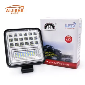 New 4inch 126w car led headlight yellow and white color square led work light for truck SUV offroad 4X4