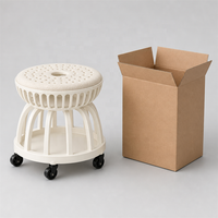 Tabouret de toilettage pour animaux USMILEPET avec espace pour l'animal sous la place de l'humain, siège mobile à deux niveaux avec roulettes, chaise de toilettage pour animaux