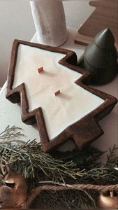 Candela <span class=keywords><strong>di</strong></span> <span class=keywords><strong>Natale</strong></span> LANJO in Ciotola <span class=keywords><strong>di</strong></span> Legno Grande, Profumata con Essenze Natalizie - Product Image 4