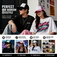 Gorras Barbas Hats, Gorra Trucker de Malla, Bordado Personalizado, Ropa Urbana