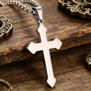 Collar con Colgante de Cruz Retro, Acero Inoxidable Pulido, Estilo Urbano para Hombre y Mujer, Amuleto de Fe Religiosa, Joyería de Moda, Regalo - Product Image 4