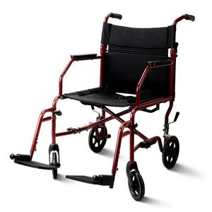 Silla de ruedas ligera MSMT, marco rojo, ajuste de altura negro, transporte Manual plegable para adultos, seguridad deportiva cómoda - Product Image 1