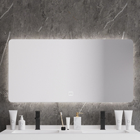 Meuble de salle de bain moderne double vasque en céramique avec miroir rectangulaire, en dalle de roche double couche, résistant à l'eau, pour hôtel et appartement
