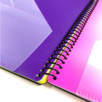 Carnet à spirales en papier kraft avec logo personnalisé, format lettre, spirale en plastique avec cercle métallique, recharge de papier à feuilles mobiles, documents pour le bureau