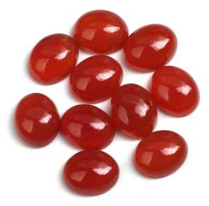 Lot de 5 cabochons ovales en onyx naturel rouge 5x7mm pour la fabrication de bijoux – Vente flash Inde - Product Image 2