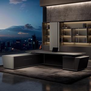 Mesa de oficina de Gerente Ejecutivo de diseño moderno de lujo, muebles de oficina ejecutivos de alto precio, escritorio MDF Boss, Material MDF suministrado en China - Product Image 4