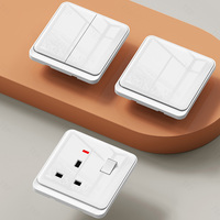 Interrupteurs muraux OEM en promotion : design moderne, 1/2/3/4 gangs, interrupteur mural PC, prise électrique universelle