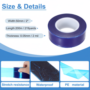 0.05mm 50mm 100m Film protecteur bleu protéger les sols du trafic piétonnier déversements de peinture poussière Construction débris déplaçant le bois dur - Product Image 2