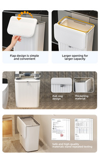 Poubelle à compost de cuisine 8L / 12L pour comptoir ou à suspendre sous l'évier, petite poubelle avec couvercle pour placard, salle de bain, chambre, bureau - Product Image 6