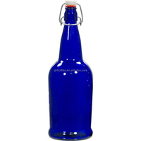 Botellas de Cerveza de Vidrio de 16 oz con Tapa Fácil de Abrir, Botella de Cerveza de Vidrio para Elaboración Casera con Tapa Giratoria de Alambre y Sello de Goma Hermético