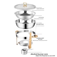 Chauffe-plat de buffet en acier inoxydable, modèle transfrontalier le plus vendu ; Conception détachable pour réunions de famille ; Maintien au chaud des aliments