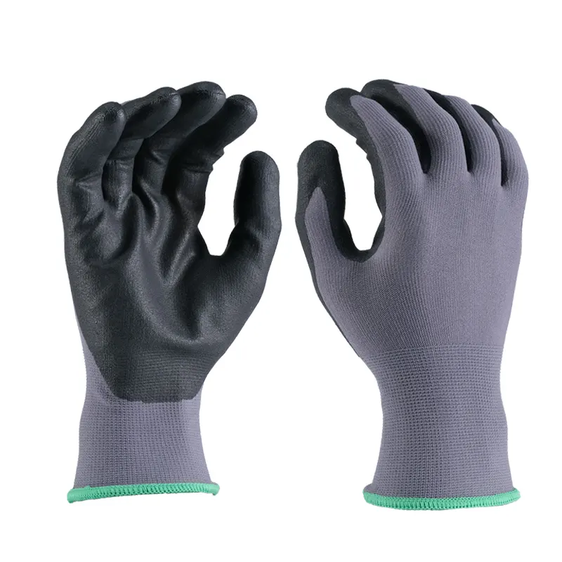 Gants Enduits De Mousse Guantes De Nitrilo Douanes En Gros Construction Industrielle Protection Des Mains Jardin Travail Sécurité Nitrile SD15