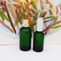 Flacon en verre vert givré, 30ml, 1oz, avec compte-gouttes, 30ml, livraison gratuite