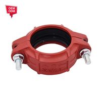 Raccords de tuyauterie 1/2 pouce, en fonte ductile, à joint rigide rainuré, pliables, pour la lutte contre l'incendie / Certifiés FM/CE / Surface peinte