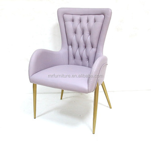 Luxury Stainless Steel <strong>Dining</strong> <strong>Chair</strong> PU <strong>Leather</strong> Upholstery Armrest <strong>Chair</strong> for Hotel Restaurant - Product Image 4