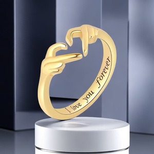 Popular Love <strong>Rings</strong> Heart-Shaped Simple Matching Alloy Couple <strong>Ring</strong> <strong>Setting</strong> Inlay Technology for Wedding Engagement Jewelry - Product Image 3