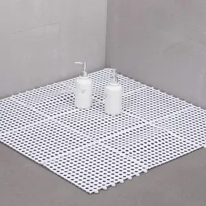 Home Hotel Kunststoff rutsch festes Ablauf loch 30*30cm DIY White Square TPE Boden Badezimmer teppich Dusch massage Bade matte