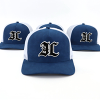 OEM barato personalizado 5 paneles Unisex bordado gorras de camionero tela de gamuza tamaño ajustable ala curva de malla gorra de camionero de béisbol