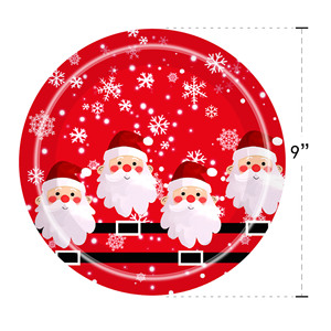 Platos, Vasos y Servilletas de Papel con Diseño de Copos de Nieve y Santa Claus para Navidad, Kit de Artículos Desechables para Fiestas, Biodegradables - Product Image 2