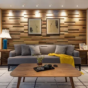 Panel de Pared 3D de <span class=keywords><strong>Madera</strong></span> Maciza de Olmo Blanco Impermeable de Lujo de 300x900 mm, Mosaico para Decoración de Paredes Interiores de Salas de Estar, Comedores y Clubs - Product Image 4