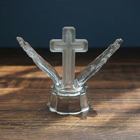 Base de Cristal Redonda con Luz LED Recargable por USB de 7 Colores, Base de Cristal para Esferas de Cristal, Luz Nocturna, Base de Cristal con Luz LED para Exhibición