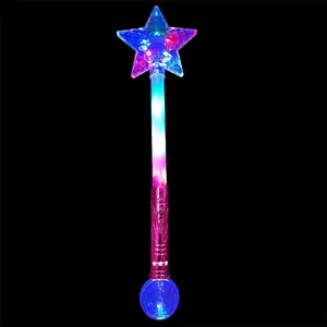 Melhor LED Light Up 21 Polegada Mágica Star Ball Wand Piscando Premium Star Wand Para Favores Do Partido Princesa Partes Brinquedo