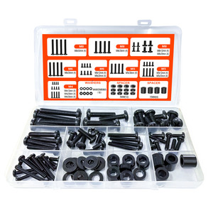 Kit de 92 Piezas de Tornillos para Soporte de TV, Métricos, Negros, de Zinc, M4, M5, M6, <span class=keywords><strong>M8</strong></span>, con Espaciadores de Plástico, para Instalación con Montaje <span class=keywords><strong>VESA</strong></span> - Product Image 2