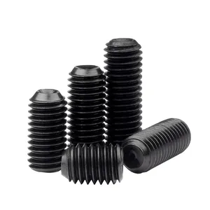 M2 M3 M4 M5 M6 M8 M10 M12 M14 M16 Din916 12.9 Kwaliteit Fijn Draad Zwart Oxide Hex Socket Rooi Schroeven Set Schroeven Met Cup Punt