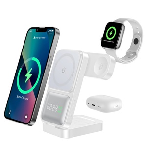 Estación de Carga Inalámbrica Magnética 3 en 1 con Pantalla LED de Energía y Diseño de Luz de Color, Compatible con Carga Magnética para <span class=keywords><strong>iPhone</strong></span> - Product Image 4