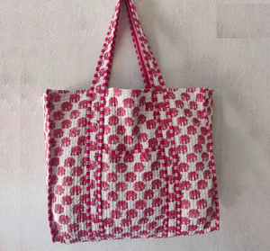 Handmade Quilted <b>Tote</b> <b>Bag</b> Block Printed Cotton Beach <b>Bag</b> Reusable Shopping Shoulder Carryall Eco Friendly Travel <b>Fabric</b> <b>Tote</b> - Product Image 1