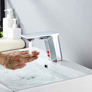 Sensor <b>Operated</b> Touchless Ceramic Valve Single Hole Deck Mounted Modern Style Water Saving Basin Taps - Product Image 1