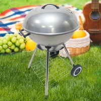 Barbecue portable d'extérieur au charbon de bois Apple de 18 pouces, à quatre pieds, facile à assembler pour la cuisine en camping ou dans le jardin