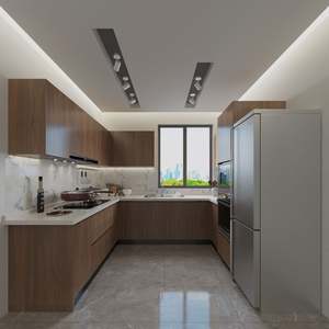 Armoire de cuisine à base en bois avec tiroir coulissant laqué, style italien, en kit, Foshan, armoire de cuisine intelligente en mélamine - Product Image 3