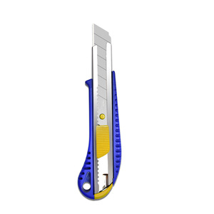RUR Utility Knife Stainless Steel Snap Off Blades Blue Handle Plastic Anti Slip For Box Cutting Wallpaper Unpacking - Product Image 2