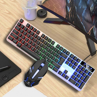 New Wired Mechanical Floating Keycap RGB Backlit USB Wired Keyboard Combo ROHS Certified DIY PC Builders Gaming