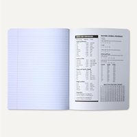 Cahier à composition personnalisable, ligné, 100 feuilles, 9,75" x 7,5", noir marbré, couverture robuste