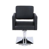 Fauteuil de Barbier Professionnel en Cuir Synthétique avec Cadre en Aluminium, Orange, Moderne, Robuste, Réglable à 360°