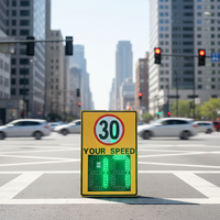 Panneau de signalisation de vitesse LED haute visibilité avec alerte sonore 900x600mm, étanche, solaire, autoportant, affichage de la vitesse, 5ème catégorie