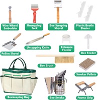 Kit d'apiculture 31 pièces Pomelo – État neuf – Combinaison d'apiculteur, stylo de marquage d'abeilles, enfumoir, cadre de ruche en polyester