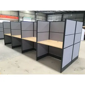 Moderna GCON In Legno per ufficio workstation cubicolo 4 persona stazione di lavoro con 4 sedile