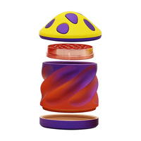 Accessoires pour fumeurs au design champignon, moulin à herbes manuel, produits de boutique de fumeurs, boîte de présentation, moulin à tabac pour fumer