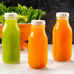 Bouteille en verre de lait carrée française créative de 12oz 16oz 32oz pour boisson de café de jus de pression à froid avec bouchon inviolable - Product Image 5