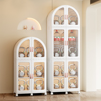 Armoire de rangement pliable en plastique durable de qualité supérieure, style européen, design en arc, 3 niveaux, tiroirs organisateurs, grande capacité, écologique