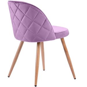 Chaise de salle à manger en tissu velours, style nordique moderne de luxe, avec pieds en bois, pour cuisine et restaurant - Product Image 6